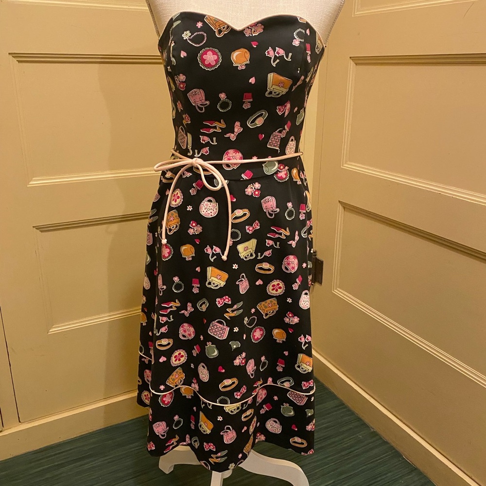 Robin Jordan Black and Pink Strapless Sundress